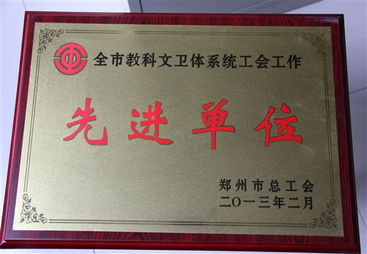 全市科教文卫体系统工会工作先进单位 市总工会(2013)